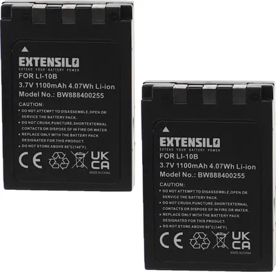 Produktbild von EXTENSILO 2x Akku kompatibel mit Olympus Camedia D-590 Zoom, X-500, X-1, X-2, X-3 Kamera (1100 mAh, 3,7 V, Li-Ion)