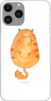 Produktbild von Mr. & Mrs. Panda Iphone 11 Pro Handyhülle Katze Frühaufsteher - Weiß - Geschenk, Lustig, Premium Kunststoff, Katzen, Tiger, Handy Case, Mittelfinger