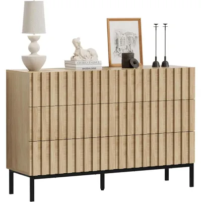 Productafbeelding van Kommode met 6 lades, afmetingen 73,4 x 34,5 x 100 cm, naturel kleur