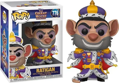 A Funko Pop! vinyl figure of Ratigan from The Great Mouse Detective, displayed in its original packaging.
