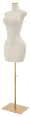 Obrázek produktu pro Dámská figurína – horní část těla na podstavci – nastavitelná výška 150–210 cm – obvod hrudníku 94 cm – obvod pasu 63 cm – obvod boků 110 cm – bílá