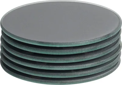 Produktbild von Harbour Housewares Runde Glasuntersetzer – 10 cm – Grau – 6er-Pack