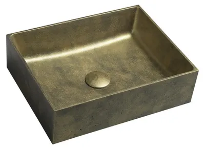 Produktbild von Sapho FORMIGO Betonwaschbecken zum Aufsetzen, 47,5x36,5cm, Gold matt