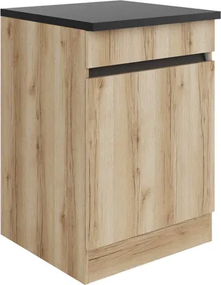 Produktbild von Küchen Unterschrank mit Arbeitsplatte Kaya U606-0+ in Wildeiche Nachbildung 60 cm breit