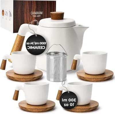 Produktbild von Keramischer Teeset 5-teilig Weiß 1000ml