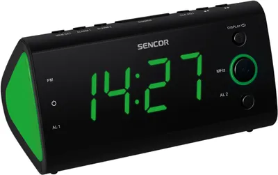 Obrázok produktu pre SENCOR SRC 170 GN - Rádiobudík, digitálny tuner, teplomer, kalendár, duálny alarm, funkcia víkend, budenie rádiom, Sleep
