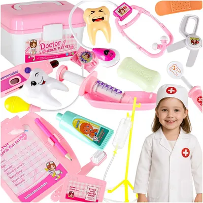 Image de Trousse de médecin dans une mallette « Petit docteur » avec sons, 35 pièces