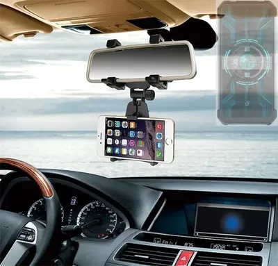 Produktbild von K-S-Trade Smartphone Halterung kompatibel mit Unihertz 8849 Shark 1 Rückspiegel Halterung schwarz Auto Halterung KFZ Halter