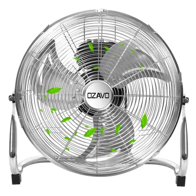 Produktbild von 16-Zoll Metall-Bodenv ventilator / Standventilator mit 3 Geschwindigkeiten, Drucktaster-Schalter & 120° manueller Neigungseinstellung (auf/ab)