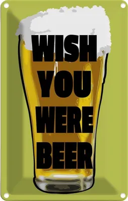 Produktbild von vianmo Blechschild 30x20 cm Alkohol Wish you were beer Bier