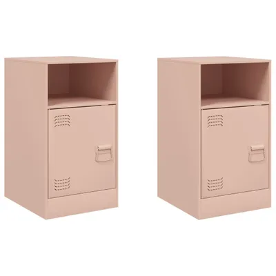 Produktbild von Nachttische 2 Stk. Rosa 34,5x39x62 cm Stahl