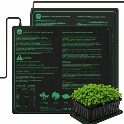 Produktbild von 2 Stück Heizmatte Pflanzen Zimmergewächshaus 45W Wärmematte Reptil Dragon Temperatur Heizkissen Amphibien Pet Mat Wärmer Bett Matte, 50x52,5cm