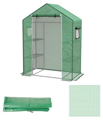Produktbild von Outsunny Ersatzfolie PE-Folie Ersatzabdeckung mit UV-Schutz, Rolltür, Grün