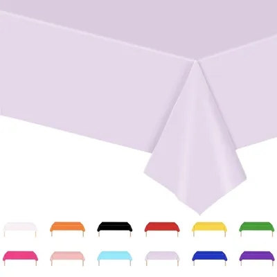 Productafbeelding van Tafelkleed tafelzeil - Plastic - Pastelpaars - 137 x 274 cm - Voor feest en verjaardag