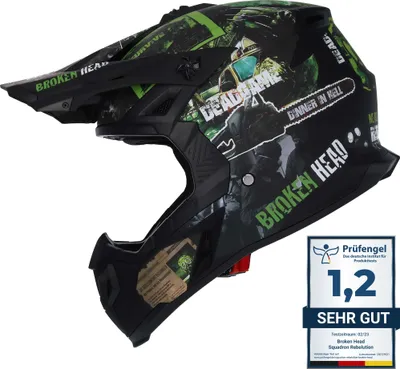 Produktbild von Broken Head Supermoto & Motocross-Helm Resolution Grün : M (57-58 cm) Größe: M (57-58 cm)