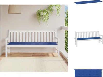Obrázok produktu pre vidaXL Vankúš na záhradnú lavičku kráľovská modrá 180x50x3 cm Oxfordská tkanina - Vankúš na sedenie