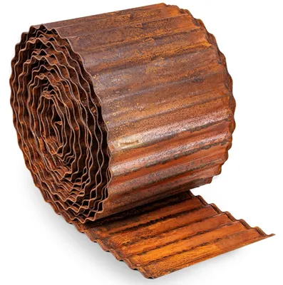 Immagine prodotto di Bordatura per giardino in acciaio Corten, lunghezza 6 metri, altezza 15 cm