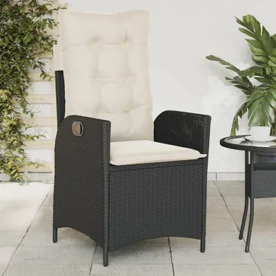 Image de Fauteuil relax réglable en polyrotan avec coussins