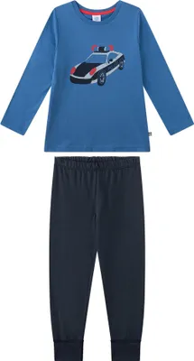 Produktbild von Sanetta Jungen Schlafanzug, lang - Kids, Polizei, Single Jersey Blau 116