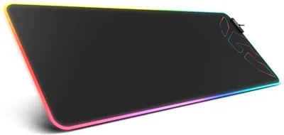 Produktbild von Krom Knout XL RGB, Schwarz, Einfarbig, Stoff, Gummi, USB, Anti-Rutsch-Basis, Gaming-Mauspad