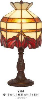 Casa Padrino Tiffany Tischleuchte Ø 15 x H. 31 cm - Handgefertigte Tischlampe - Luxus Qualität