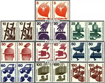 Produktbild von Briefmarken Berlin (West) 1971 Mi 402A wP-411A wP waagerechte Paare (kompl.Ausg.) postfrisch Unfallverhütung