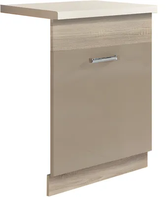 Produktbild von Möbelfront für vollintegrierten Geschirrspüler 60 cm – PREMIO ZM 60, Beige Hochglanz – 60 x 71,6 x 2,5 cm – inkl. Griff – kein Schrank/Gerät