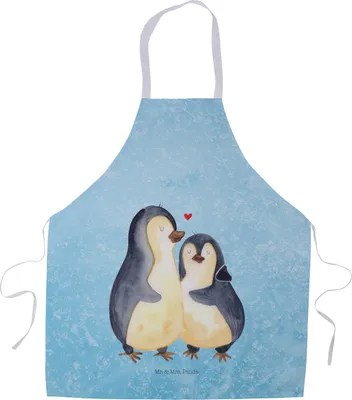 Produktbild von Mr. & Mrs. Panda Grillschürze Pinguin umarmen - Eisblau - Geschenk, Kochkleidung, Umarmung Verliebt, Grillmeister Schürze, Koch, Jahrestag, Hochzeitsgeschenk, Kochschürze