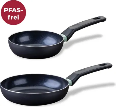 Produktbild von Fackelmann Brandao Bratpfannen Set 2-teilig Ø 16 cm und Ø 20 cm  Hochwertiges Pfannen-Duo aus recyceltem Aluminium, ideal für vielseitige Küchenabenteuer
