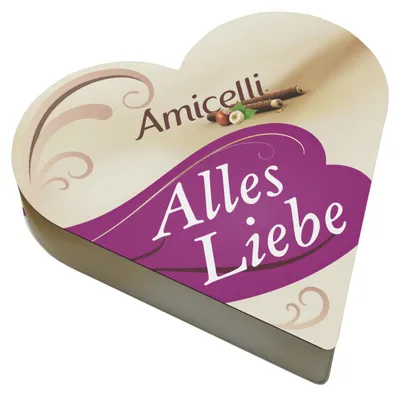 Zdjęcie produktu dla Ritter Sport Amicelli Serce, życzenia z sercem, z wafelek, 137g