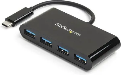 Obrázok produktu pre Kompaktný 4-portový rozbočovač USB 3.0 s konektormi USB-A a USB-C, čierny
