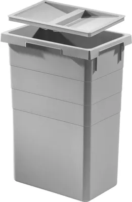 Image de Hailo Seau intérieur 1014169 avec couvercle gris clair 38 litres 378x261x520 mm