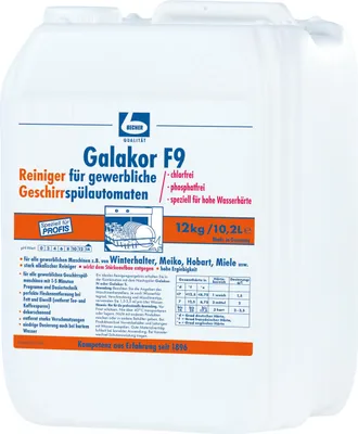 Produktbild von 12 kg "Dr. Becher" Galakor F9 Geschirrreiniger 10 l für gewerbliche Geschirrspülmaschinen