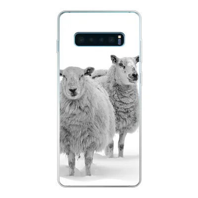 Produktbild von MuchoWow® Handyhülle Schutzhülle Hülle für Samsung Galaxy S10 Plus Schafe - Schnee - Weiß Silikon Softcase Handy Hülle - Schutzhülle