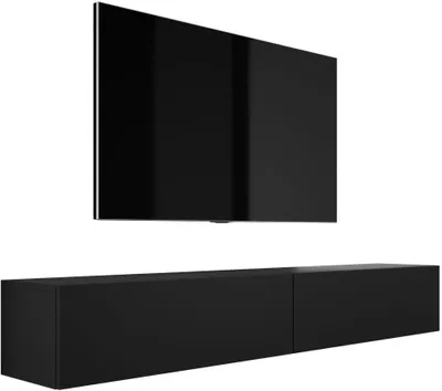Produktbild von 3xEliving, TV-Schrank, Schwarz Matt, Hängend oder Stehend, B: 2x100 cm, H: 34 cm, T: 32 cm