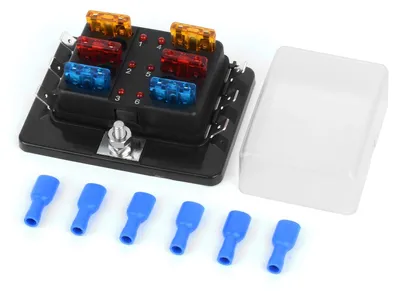 6-fach Sicherungskasten 12V mit LED-Anzeige und 6 Sicherungen