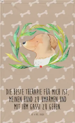 Produktbild von Mr. & Mrs. Panda Wandteppich Hund Blumen - Hundeglück - Geschenk, Wandbild, Wandschmuck, Hundetherapie, Tapestry, Umarmen, Wandbehang, Hunde, Sprüche, Hundemama