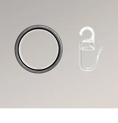 Produktbild von LYSEL® 10er SET Gardinenringe mit Gleiteinlage für Stangen Ø 20mm Titan