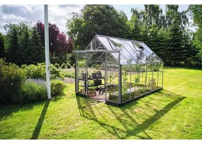 Produktbild von Gewächshaus Halls Icon 8 9,7 m² Sicherheitsglas 3 mm 254,7 x 379,1 cm aluminium