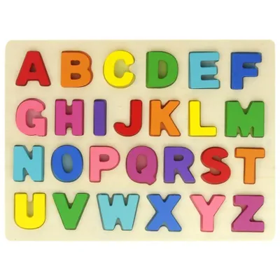Obrázok produktu pre Abecedné bloky puzzle Drevená skladačka písmen