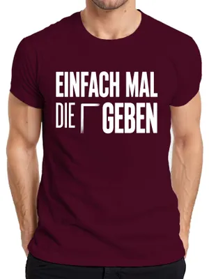 Productafbeelding van Eenvoudig, maak een statement. Grappige spreuk, ironisch. Heren T-shirt, bordeauxrood, XXL