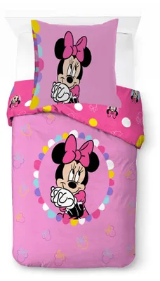 Produktbild von Disney Minnie Mouse Happy Minnie Bettwäscheset aus 100 % Baumwolle für