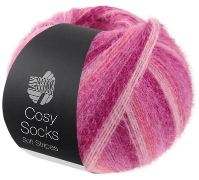 Produktbild von Lana Grossa - Cosy Socks Soft Stripes 0108 rosa altrosa lachs erikarot