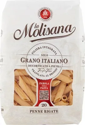 A bag of La Molisana Penne Rigate pasta.