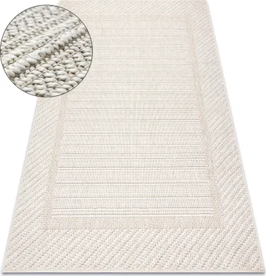 Zdjęcie produktu dla Dywan JERSEY 19261 beż - Ramka pętelkowy, strukturalny BOHO beżowy 60x100 cm