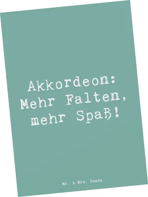 Produktbild von Mr. & Mrs. Panda Postkarte Spruch Akkordeon Spaß - Meeresbrise - Geschenk, Klang, Ansichtskarte, Postkarten, Ansichtskarten, volkstümlich, Lernen, Volksmusik, Grußkarte