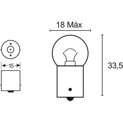 Produktbild von Autolampe N245 R10W 12V BA15S Packed Neolux Osram ausgepackt
