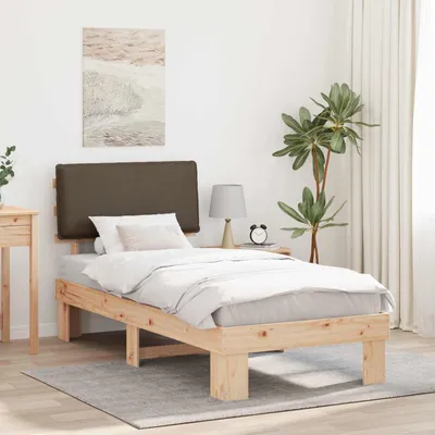 Image de Maison Exclusive - Sommier avec tête de lit rembourrée Taupe 90 x 200 cm