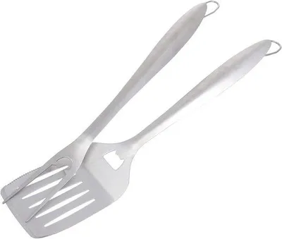 Produktbild von Grill Werkzeugset - Grill Zubehör - Außengrills - Edelstahl - 45 cm Länge - Silber
