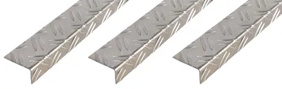 Zdjęcie produktu dla Alberts 3 x profil kątowy, falisty, aluminiowy, pusty, 43,5 x 23,5 x 1,5 mm, długość 1 m